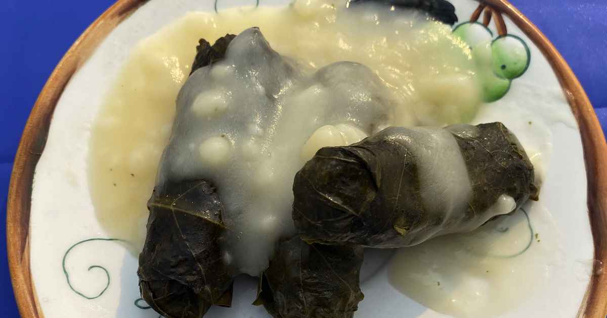 Dolmathes with avgolemono sauce