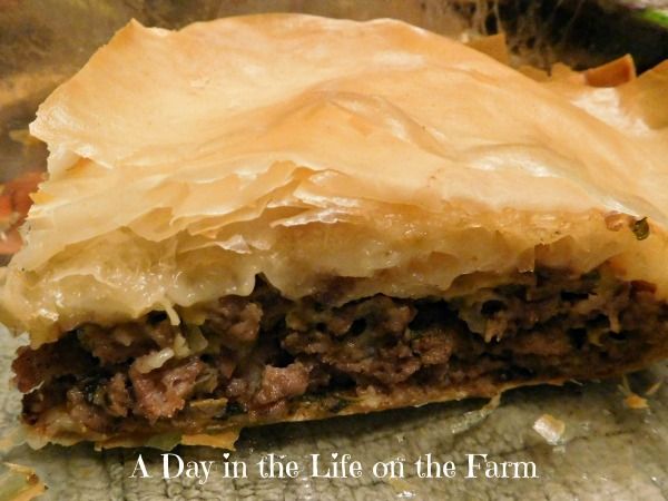 Kreatopita, a Greek meat pie